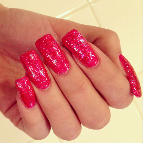 Red Glitter Nails
 Melissa Marie Green Nails