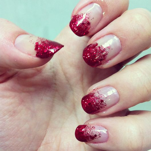 Red Glitter Tip Nails
 Get creative 40 red nail designs you ll love fmag