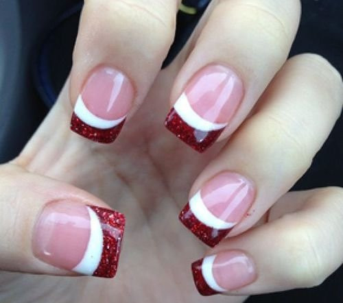 Red Glitter Tip Nails
 Red Glitter French Tip 62 Fabulous French Tip Designs …