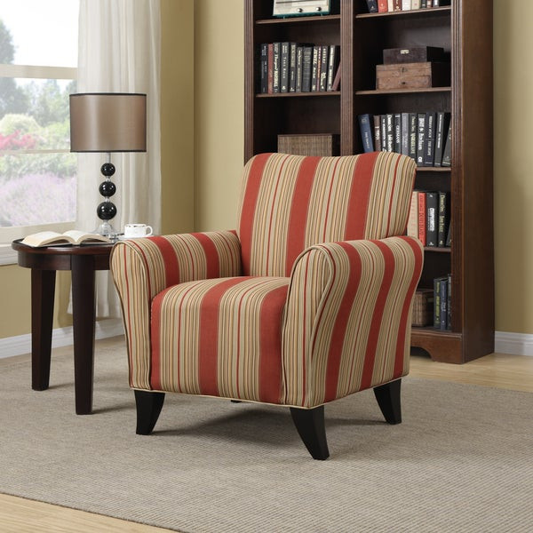 Red Living Room Chairs
 Portfolio Seth Red Stripe Curved Back Arm Chair