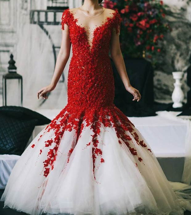 Red Mermaid Wedding Dress
 31 Most Beautiful Wedding Dresses