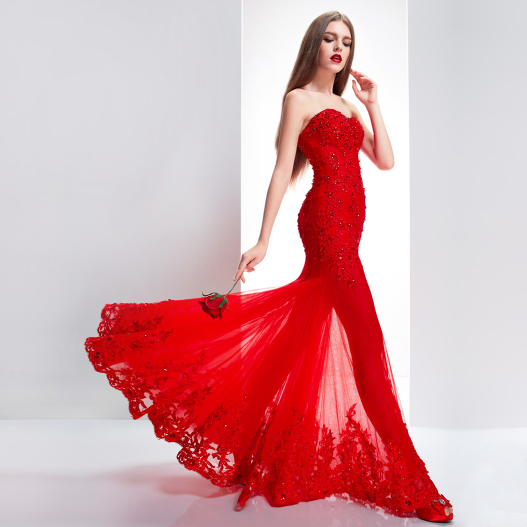 Red Mermaid Wedding Dress
 Wedding Dresses red women s fashion