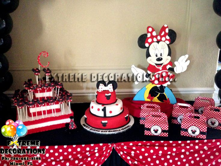 Red Minnie Mouse Birthday Decorations
 red and black minnie mouse birthday party