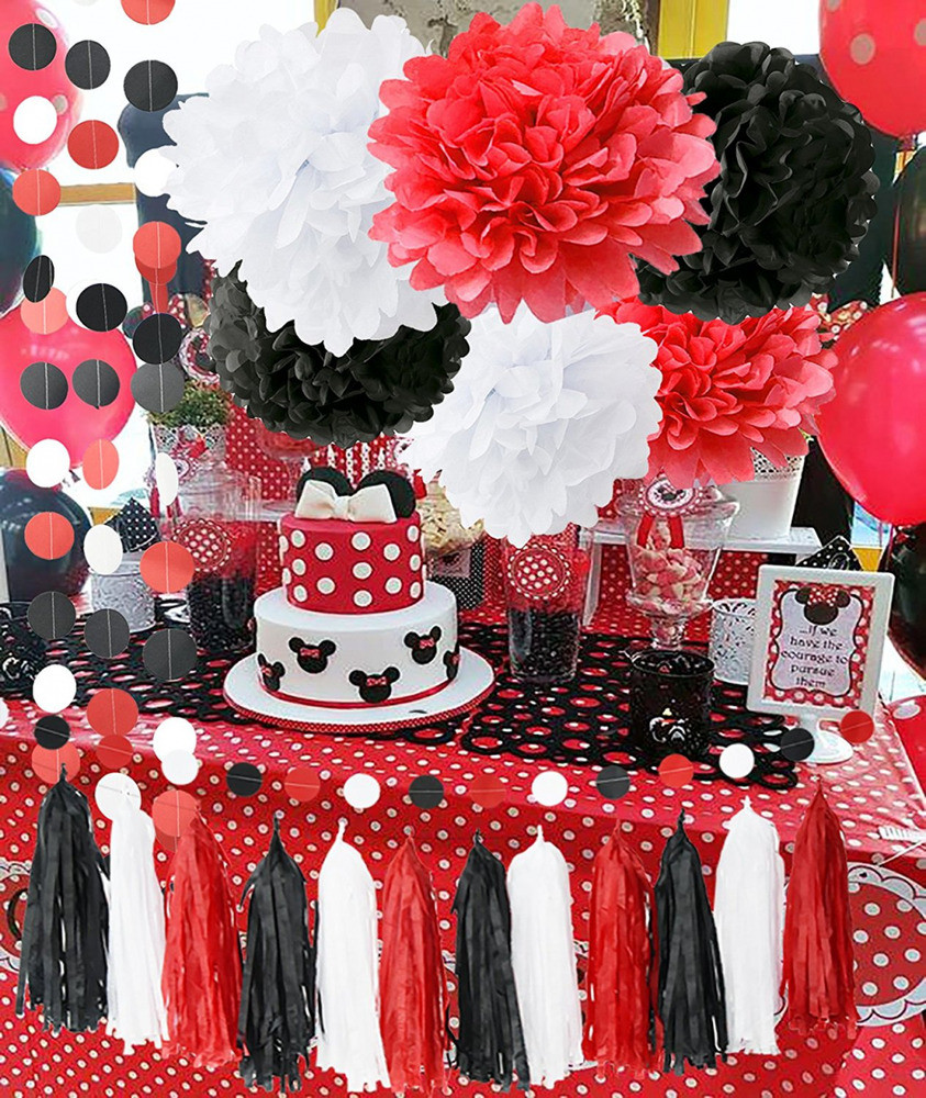 Red Minnie Mouse Birthday Decorations
 Minnie Mouse Party Supplies Kit Baby Birthday Decorations