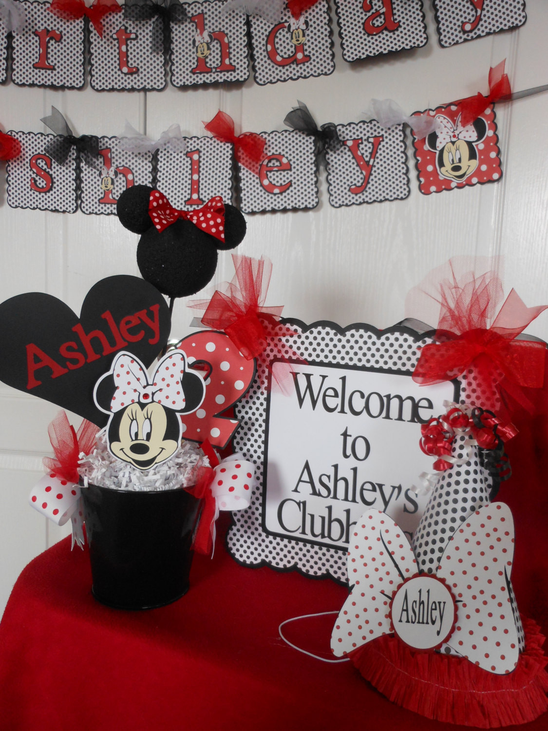 Red Minnie Mouse Birthday Decorations
 Minnie Mouse Red Polka Dot Ultimate Birthday Party Package