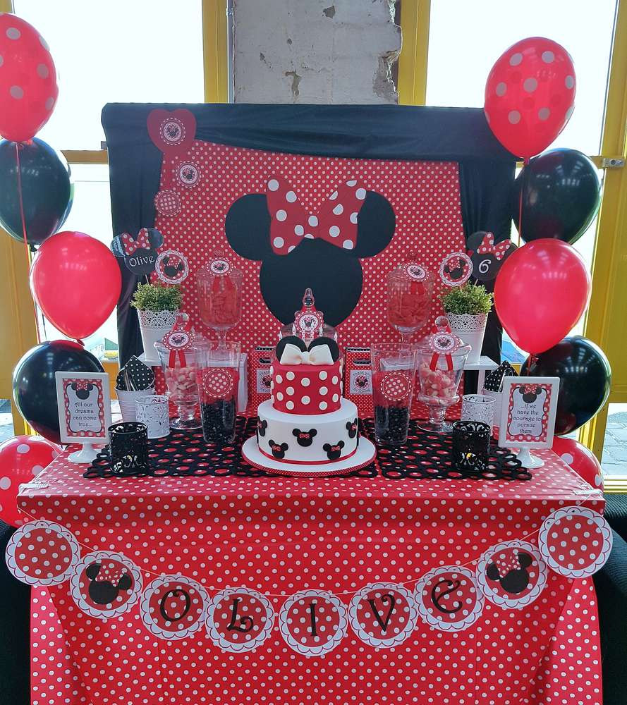 Red Minnie Mouse Birthday Decorations
 Minnie Mouse Birthday Party Ideas 9 of 17