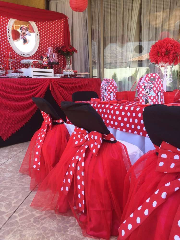 Red Minnie Mouse Birthday Decorations
 Mickey Mouse Minnie Mouse Birthday Party Ideas in 2019