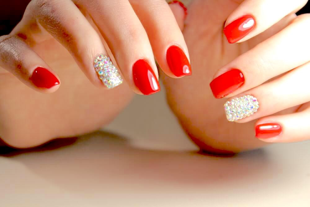 Red Nail Designs With Rhinestones
 New Year’s Nail Designs – The Value Place