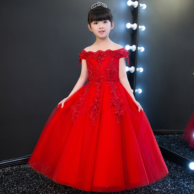 Red Party Dresses For Kids
 2018New Summer Girls Fashion Cute Sleeveless Princess