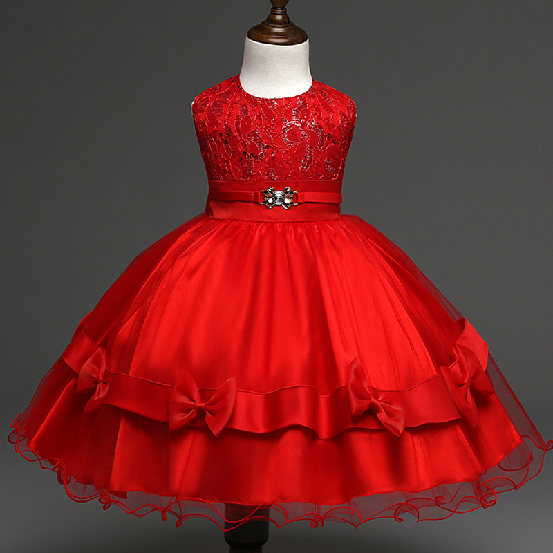 Red Party Dresses For Kids
 Kids Beautiful Model Dresses Lace Fabric Red Dress Wedding