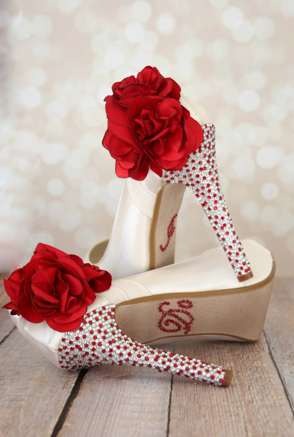 Red Shoes For Wedding
 Ivory Wedding Shoes Red Wedding Shoes Custom Wedding Shoes