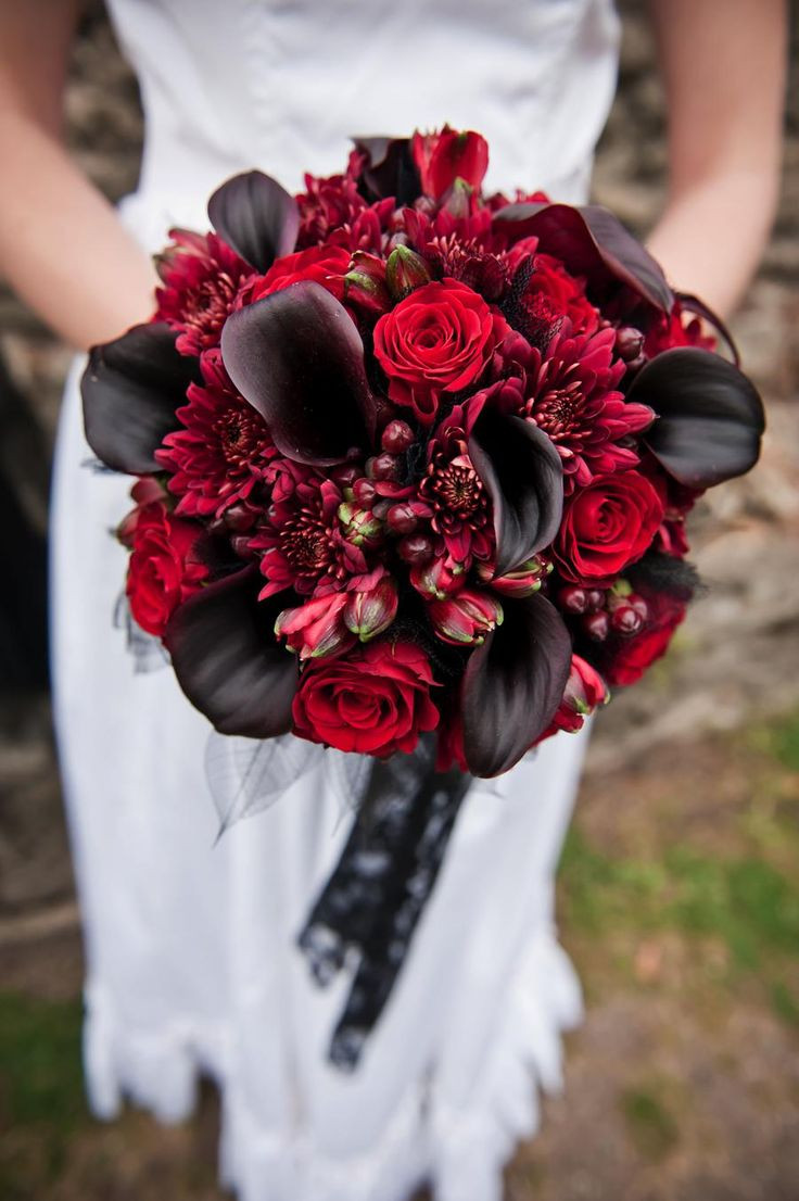 Red Wedding Flowers
 35 Aubergine & Marsala Classic Fall Wedding Color Ideas