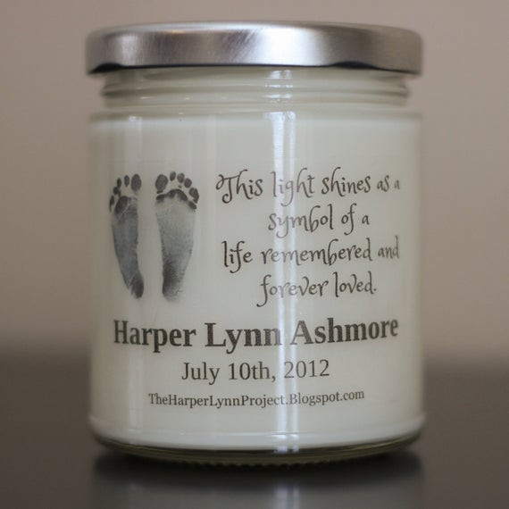 Remembrance Gifts For Loss Of Baby
 Baby Loss Memorial Candle Personalize with name and dates