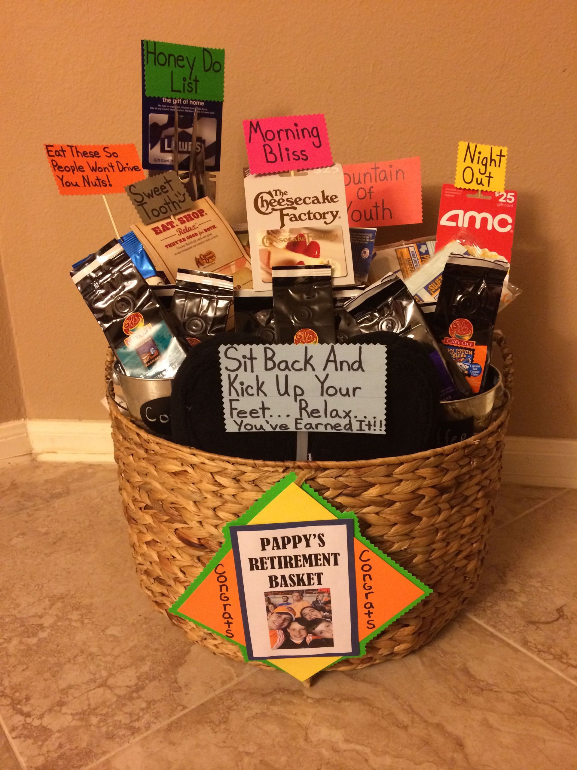 Retirement Party Gifts Ideas
 Retirement t basket