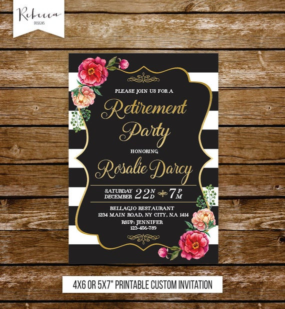 Retirement Party Invite Ideas
 Retirement party invitation woman retirement invitation