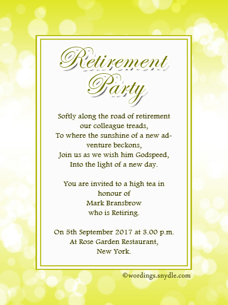 Retirement Party Wording Ideas
 Retirement Party Invitation Wording Ideas and Samples