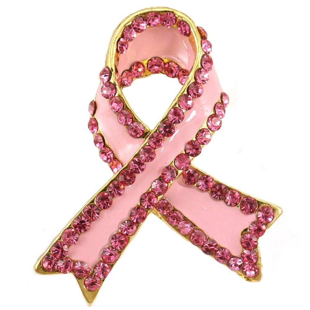 Ribbon Brooches
 Pink Ribbon Breast Cancer Awareness Pin Brooch Costume