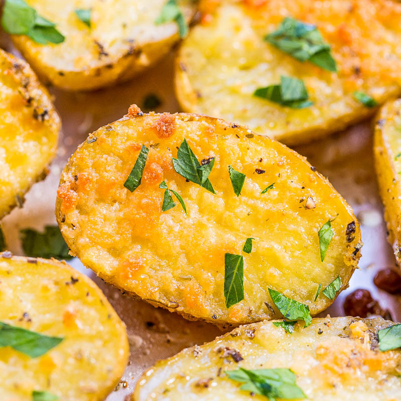 Roasted Baby Yellow Potatoes
 Herb Roasted Potatoes with Parmesan Averie Cooks