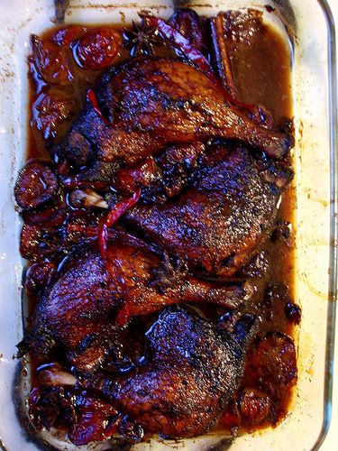 Roasted Duck Recipes Jamie Oliver
 Jamie Oliver s Sweet Duck Legs cooked with Plums and Star