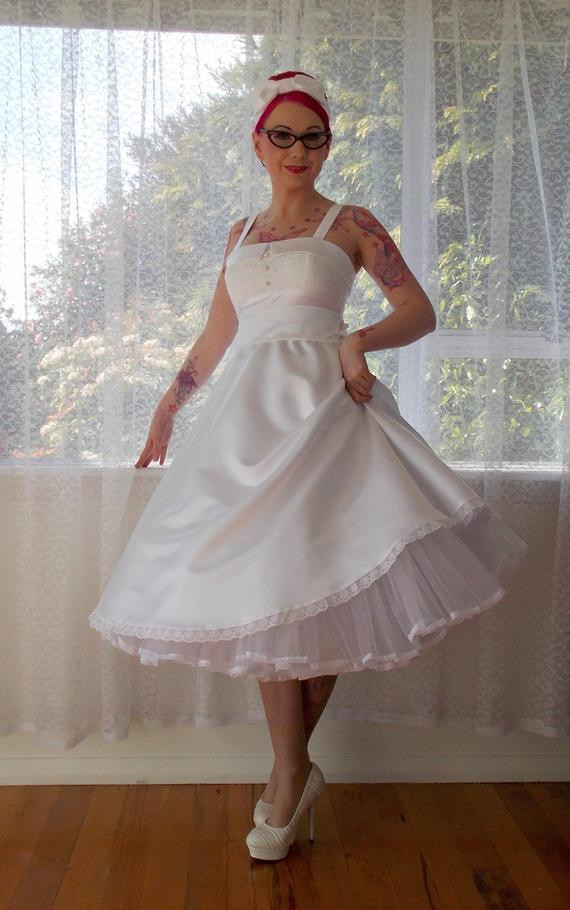 Rockabilly Wedding Dress
 1950s Lucille Rockabilly Style Wedding Dress by PixiePocket