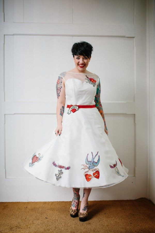 Rockabilly Wedding Dress
 Rockabilly Tattooed Wedding Dress Tattoo Bride