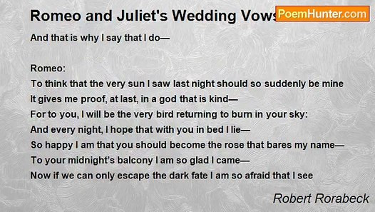 Romeo And Juliet Wedding Vows
 Robert Rorabeck Romeo and Juliet s Wedding Vows