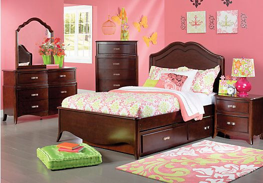 Room To Go Kids Outlet
 Shop for a Nicolette Cherry 5 Pc Full Bedroom at Rooms To