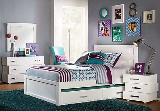 Room To Go Kids Outlet
 Shop for a Quake White 5 Pc Full Panel Bedroom at Rooms To