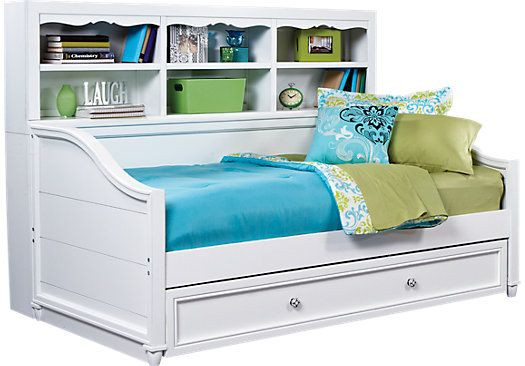 Room To Go Kids Outlet
 Shop for a Gabriella Winter White 3 Pc Bookcase Daybed at