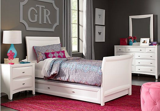 Room To Go Kids Outlet
 Shop for a Ivy League White 6 Pc Twin Sleigh Bedroom at