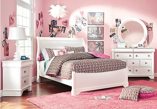 Room To Go Kids Outlet
 Shop for a Oberon White 6 Pc Twin Sleigh Bedroom at Rooms