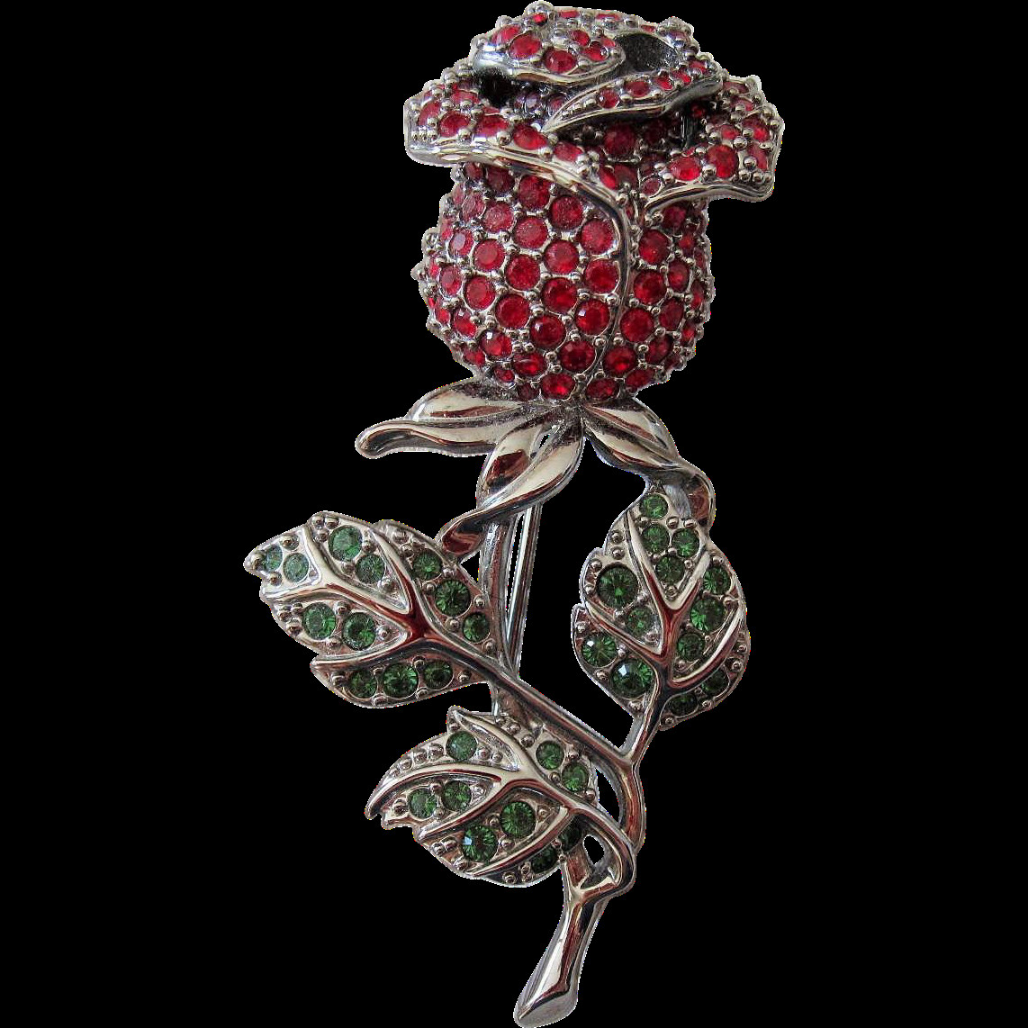 Rose Brooches
 Retired Swarovski Crystal Red Rose brooch from