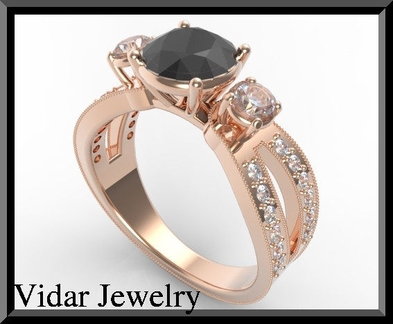 Rose Gold And Black Diamond Engagement Ring
 Rose Gold Black Diamond Engagement Ring