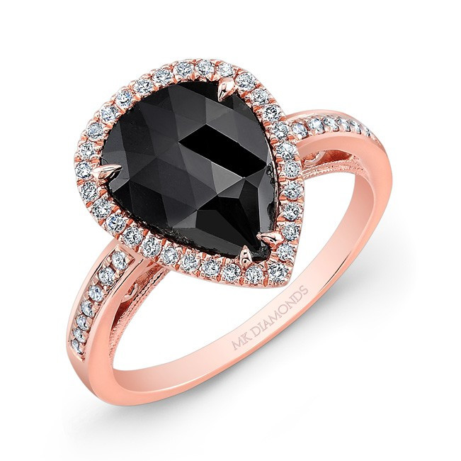 Rose Gold And Black Diamond Engagement Ring
 Rose Gold Rings Rose Gold Rings With Black Diamonds