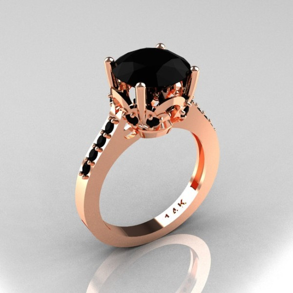 Rose Gold And Black Diamond Engagement Ring
 These Rare "Black Diamond" Engagement Rings Are Like