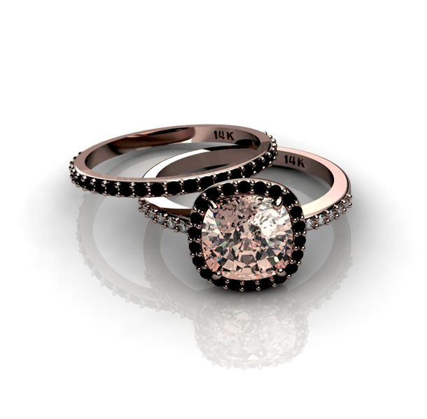 Rose Gold And Black Diamond Engagement Ring
 Rose Gold Rings Rose Gold Rings Black Diamonds