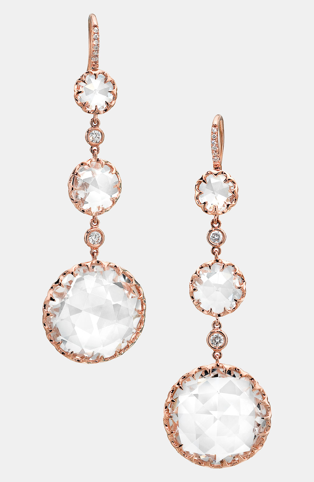 Rose Gold Drop Earrings
 Ivanka Trump Rose Gold Long Stone Diamond Drop Earrings in