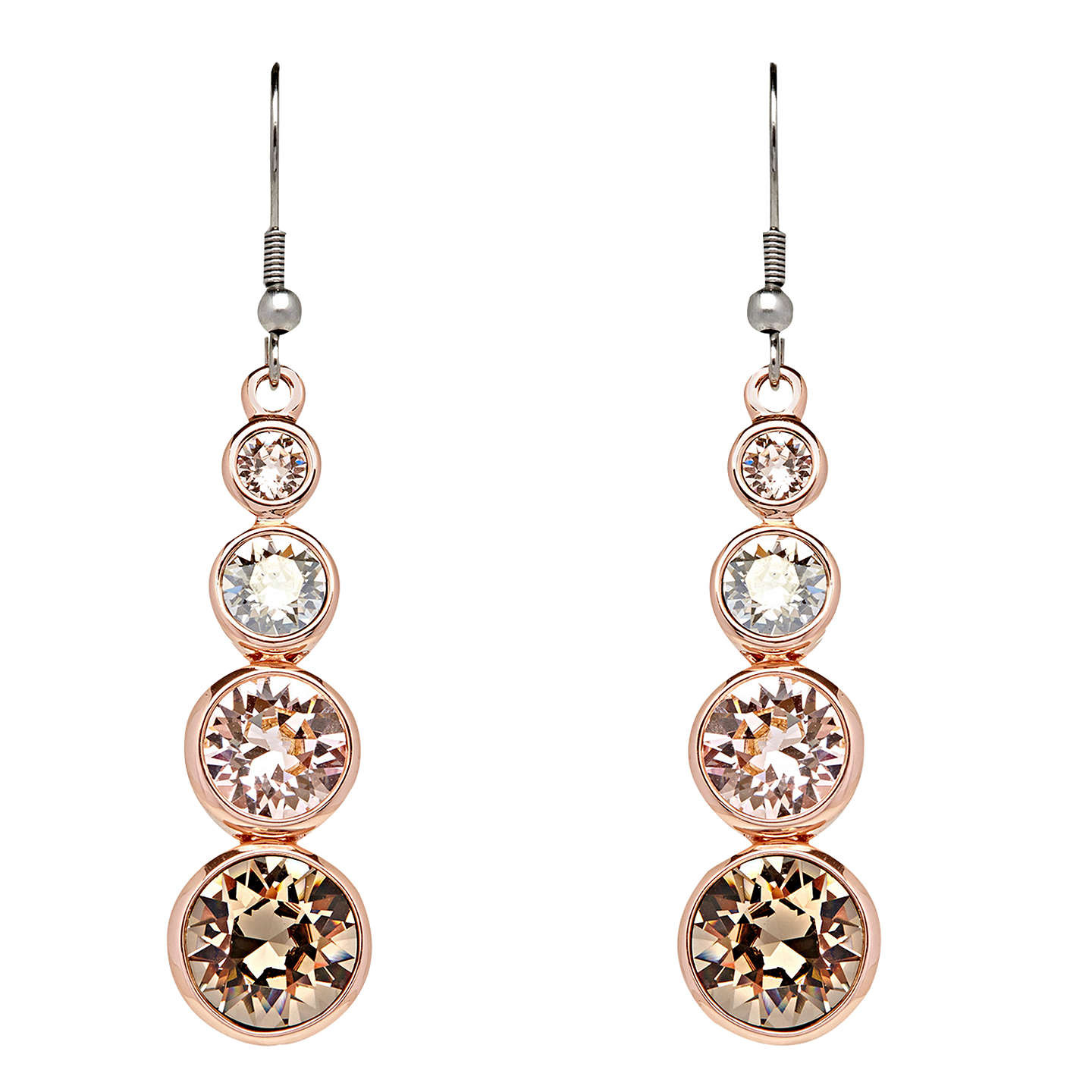 Rose Gold Drop Earrings
 Karen Millen Teardrop Swarovski Crystal Drop Earrings