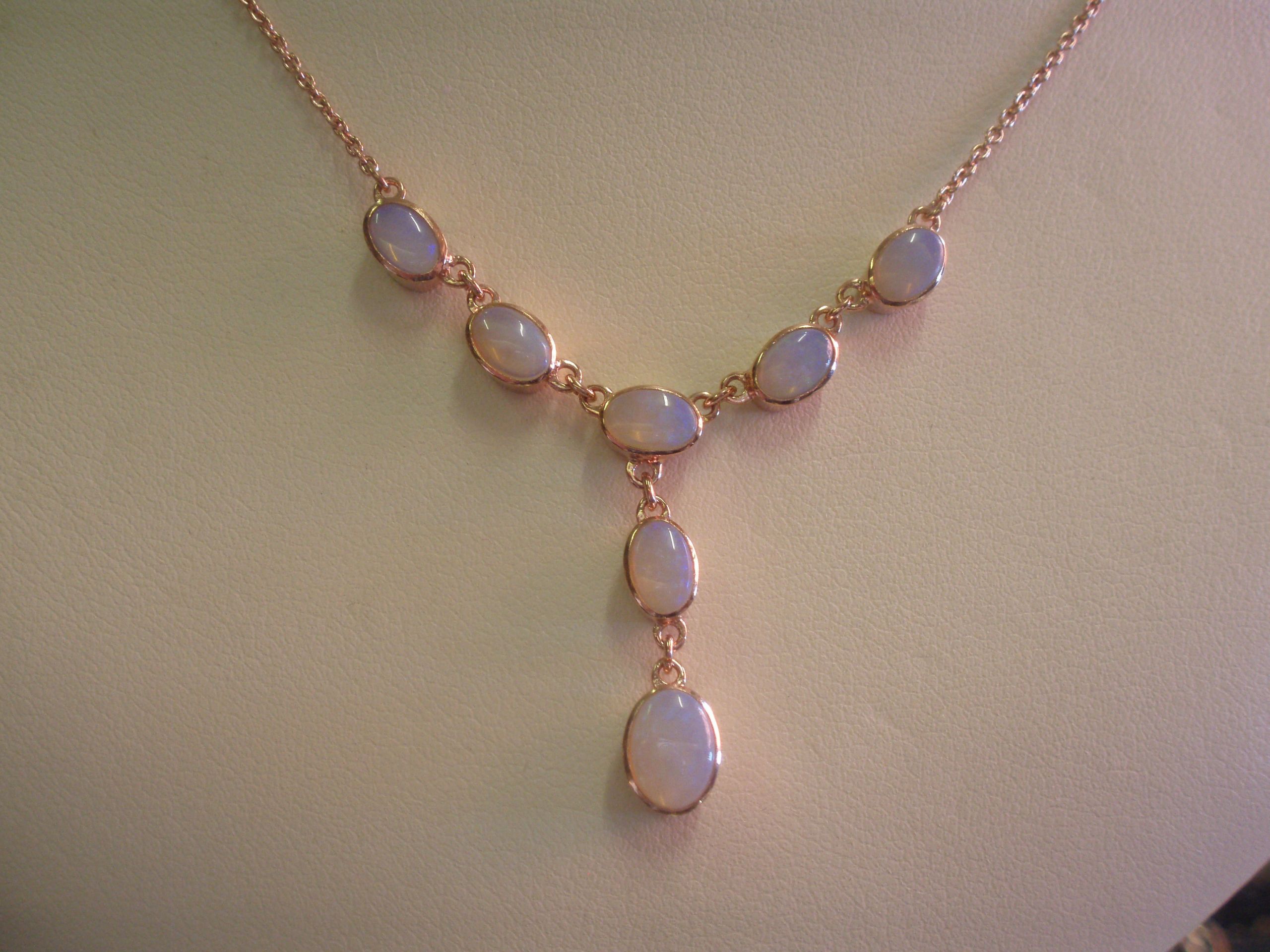 Rose Gold Opal Necklace
 The Whatnot