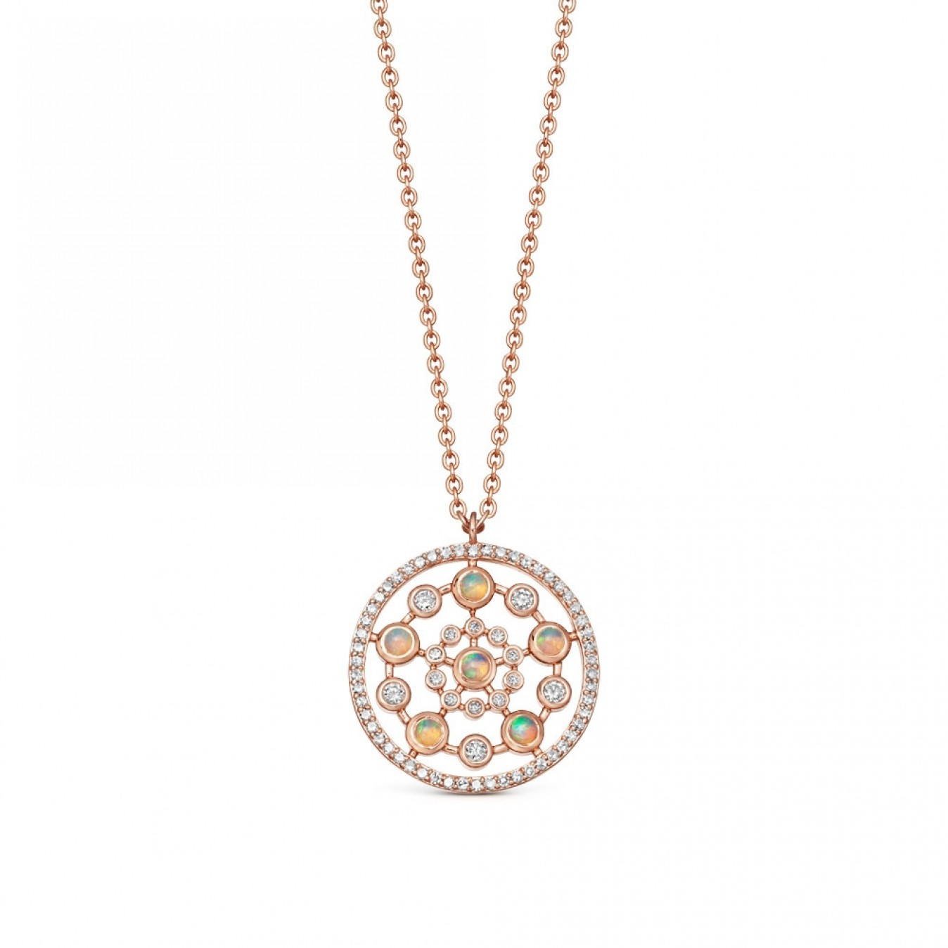 Rose Gold Opal Necklace
 Medium Icon Nova Opal Pendant Necklace