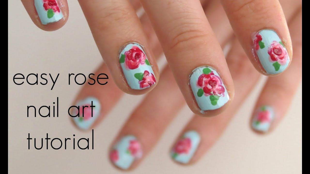 Rose Nail Designs
 easy rose nail art tutorial