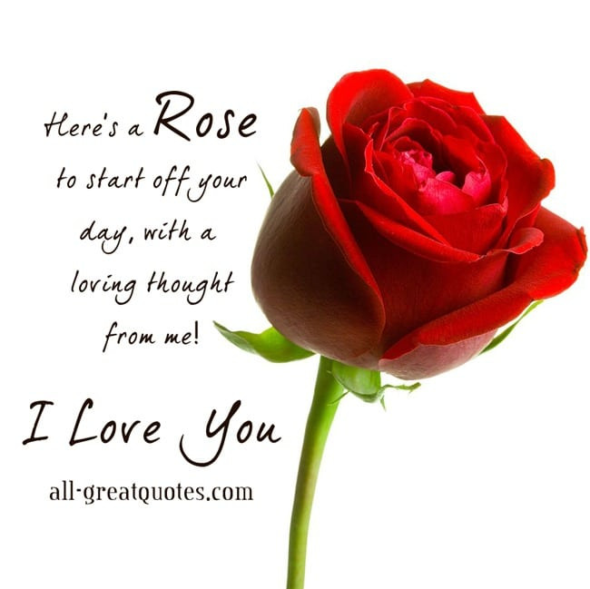 Rose Romantic Quotes
 Here’s a rose to start off your day