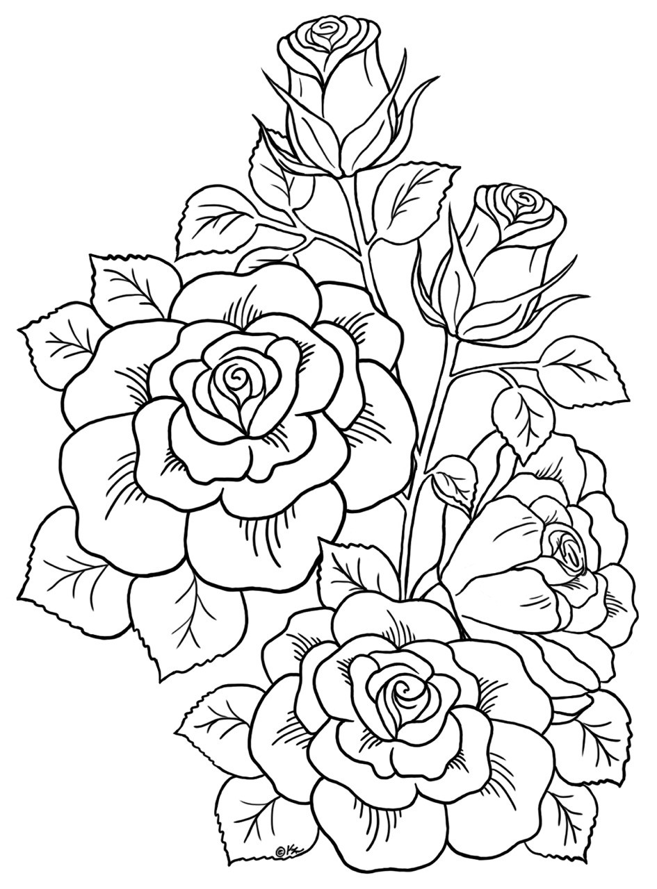 Printable Adult Coloring Pages Rose Coloring Pages