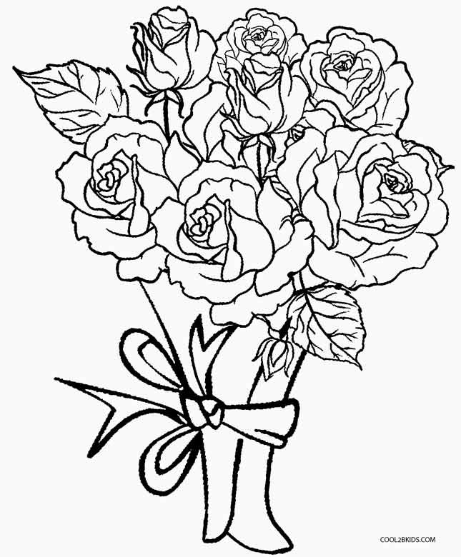Roses Coloring Pages For Adults
 Printable Rose Coloring Pages For Kids