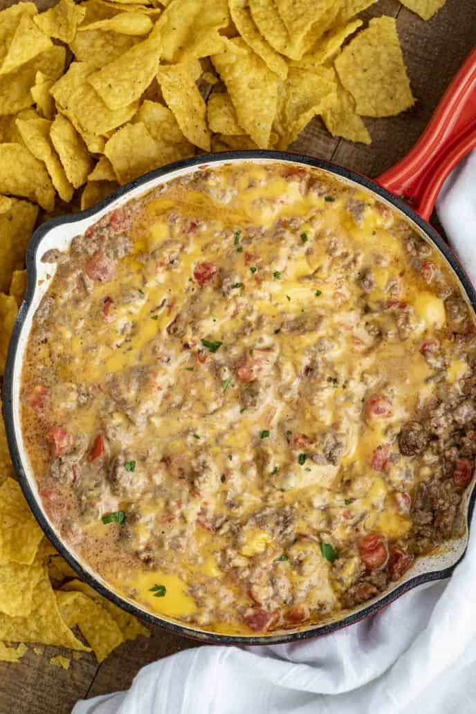 Rotel Dip Recipe With Ground Beef
 Cheesy Beef Rotel Dip Dinner then Dessert
