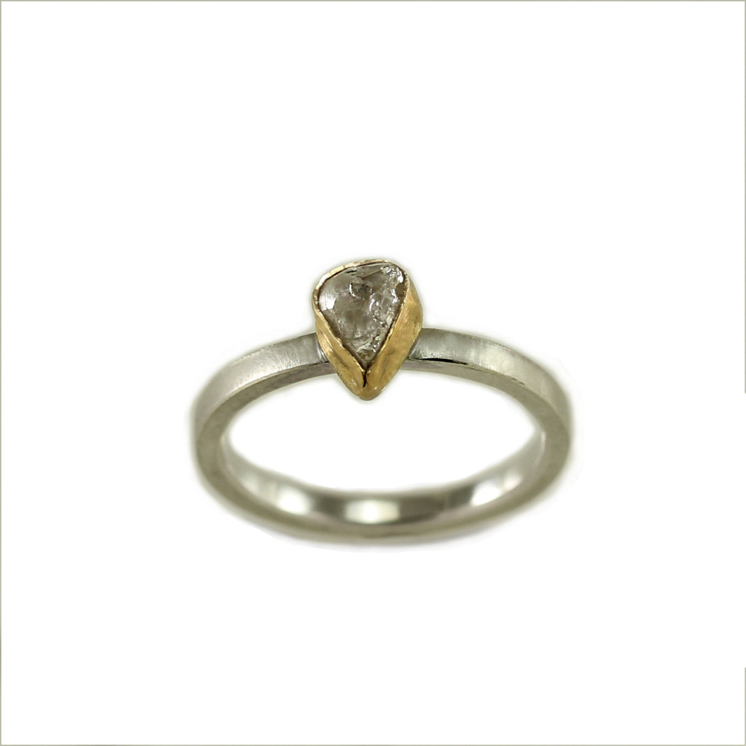 Rough Cut Diamond Engagement Ring
 Rough Cut Diamond Engagement Ring 2mm wide Slim by