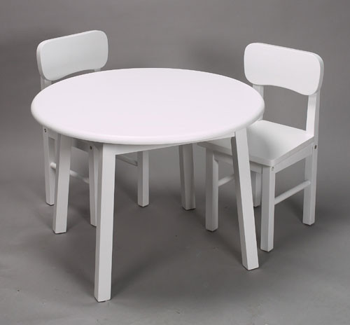 Round Kids Table
 Giftmark 1407W Childrens Round Table & Chair Set White