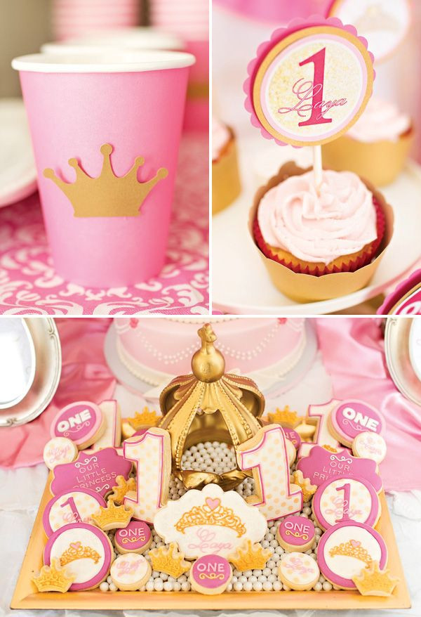 Royal Birthday Party
 Royal Princess First Birthday Party Pink & Gold
