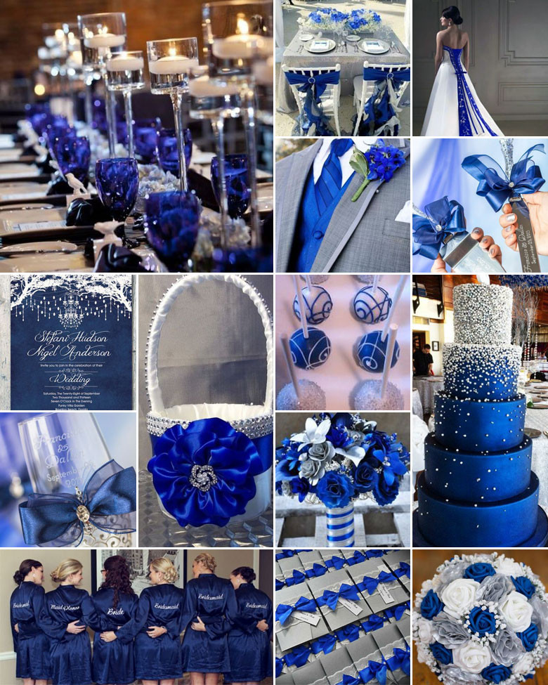 Royal Blue And Silver Wedding Decorations
 Royal Blue White and Silver Weddings