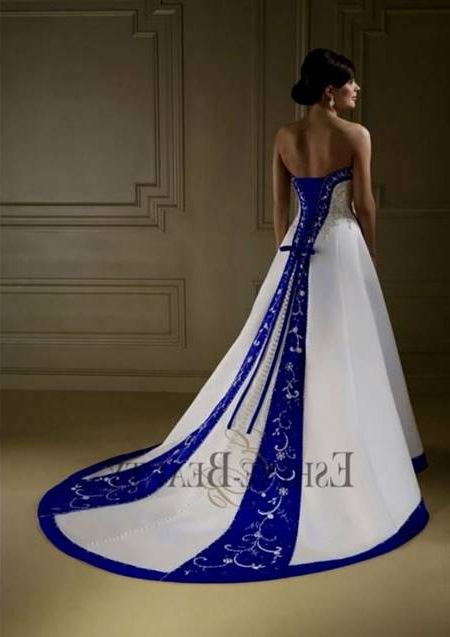 Royal Blue And White Wedding Dresses
 Royal Blue And White Wedding Gowns 2018